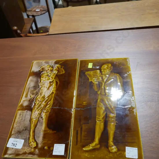 2 Victorian art tiles A/F