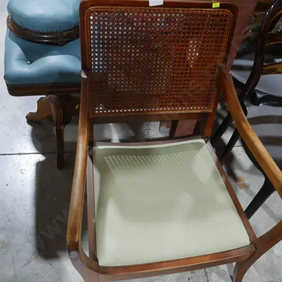 Cane back elbow chair
