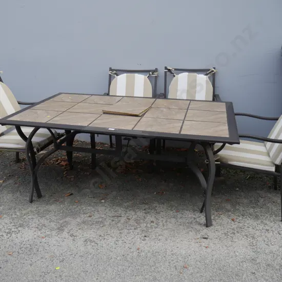 Tile top outdoor table and 4 chairs