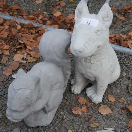 Dog and squirrel ornaments