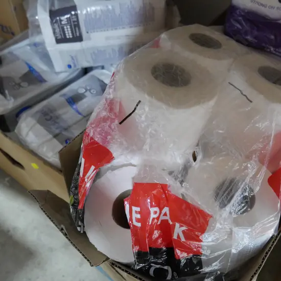 2 boxes of toilet paper and diapers