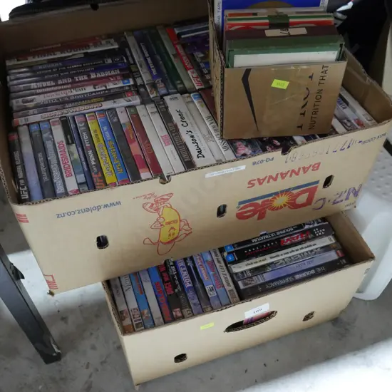 2 boxes of dvds
