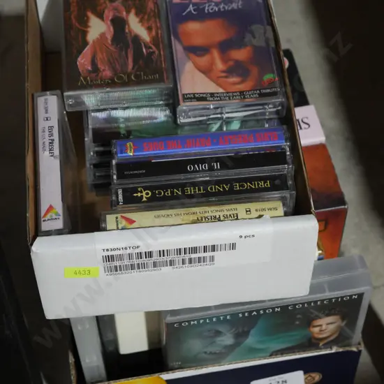DVDs, cassette tapes