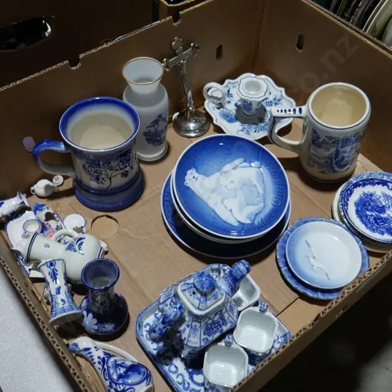 Royal Copenhagen plates, blue & white china