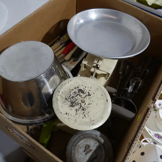 Kitchen scales, egg beaters etc