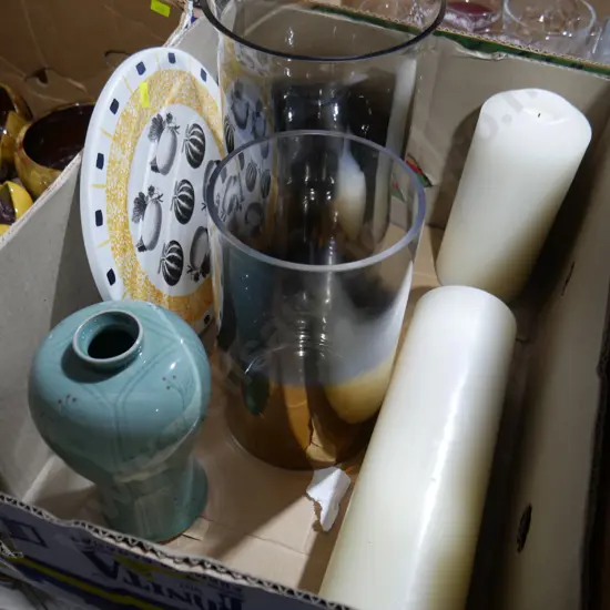 Large candles and holders etc