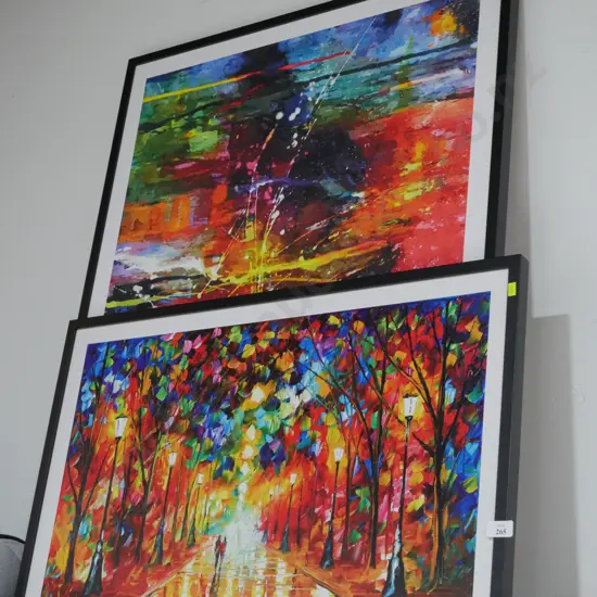 2 colourful abstract artworks