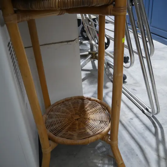 2 tier wicker plant stand