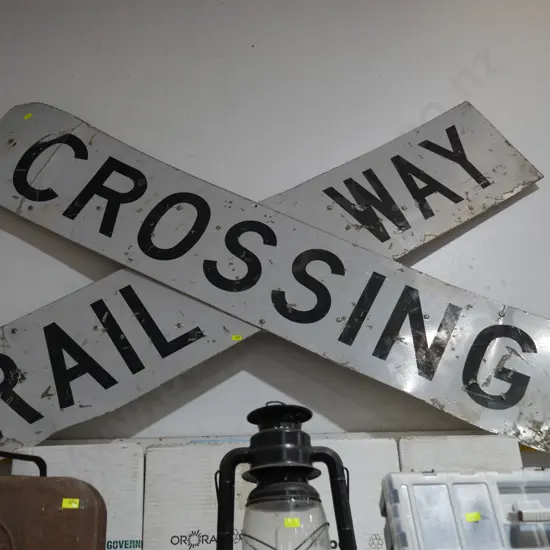 Railway crossing sign