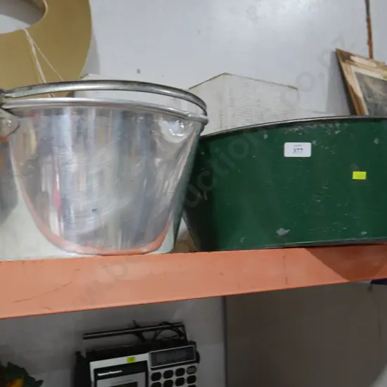 Preserving pan and green tub