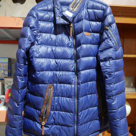 Blue puffer jacket