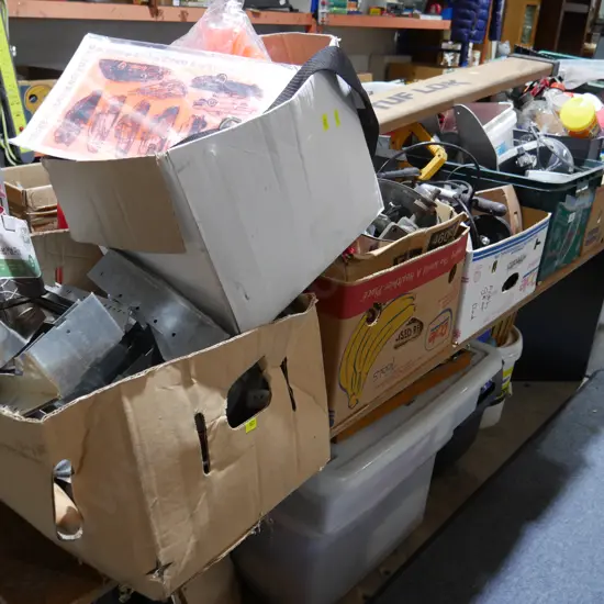 7 boxes garage sundries
