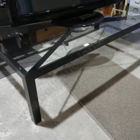 Large glass top coffee table