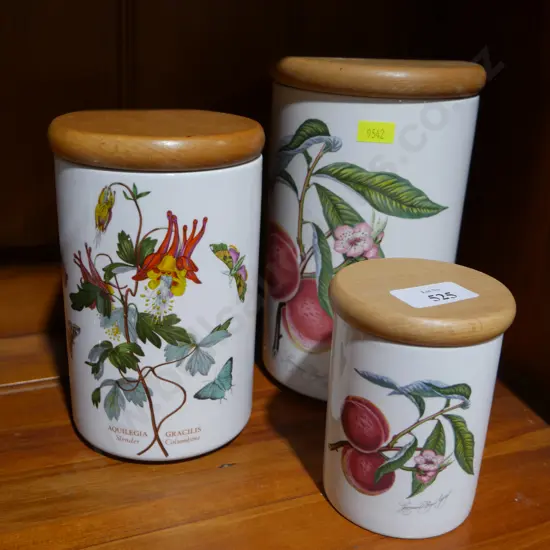 3 Portmeirion lidded storage cannisters