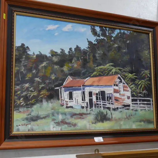 Framed GM Pettigrew oil