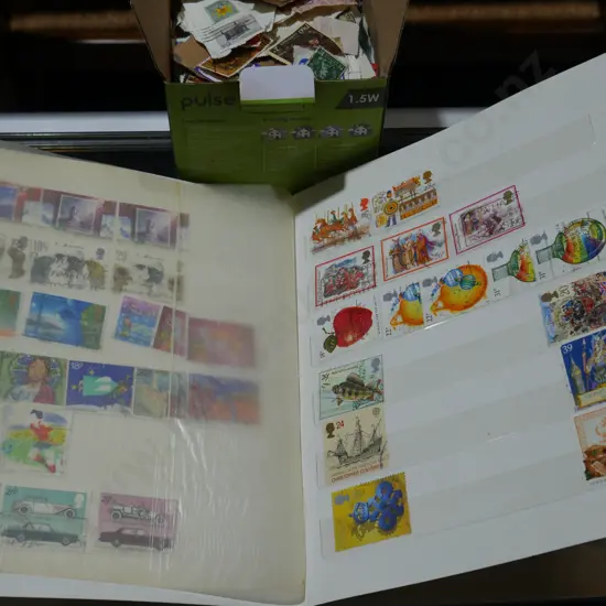 Blue stamp album, lose stamps