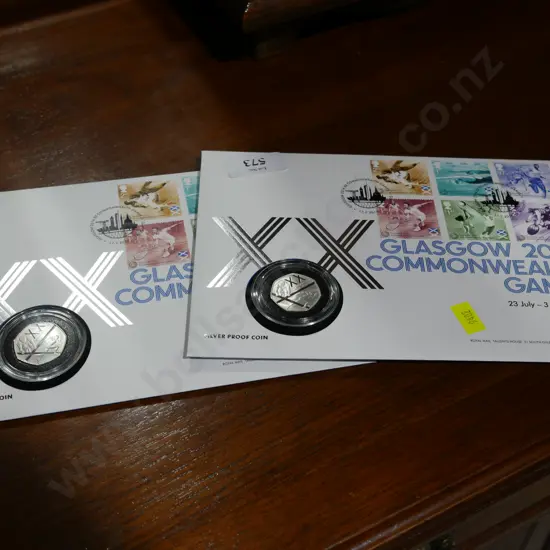 2 silver proof coins, Commonwealth Games