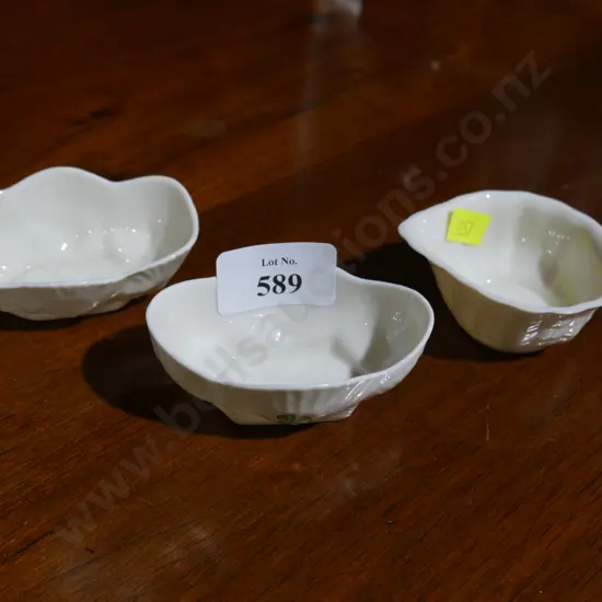 3 Belleek dishes