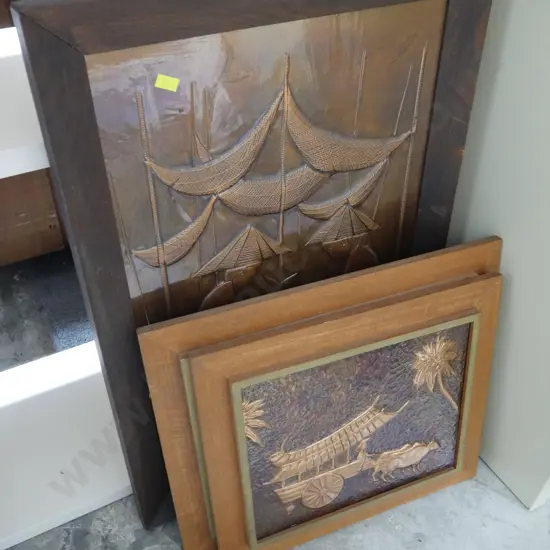 Copper repousse artworks