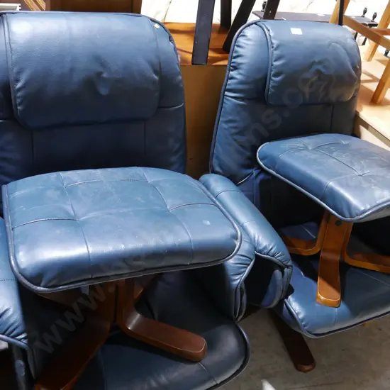 Pair of easy chairs and stools