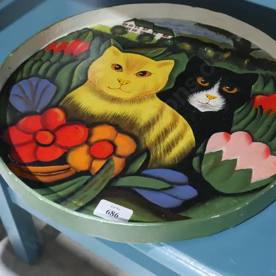Painted cats tray