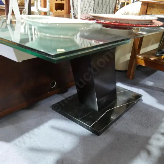 Glass top dining table