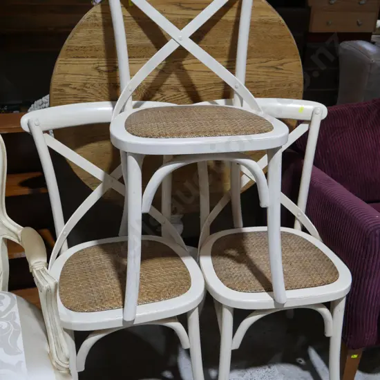 Tilt top dining table and 3 X back chairs