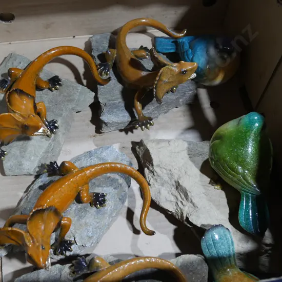 Bird and lizard ornaments