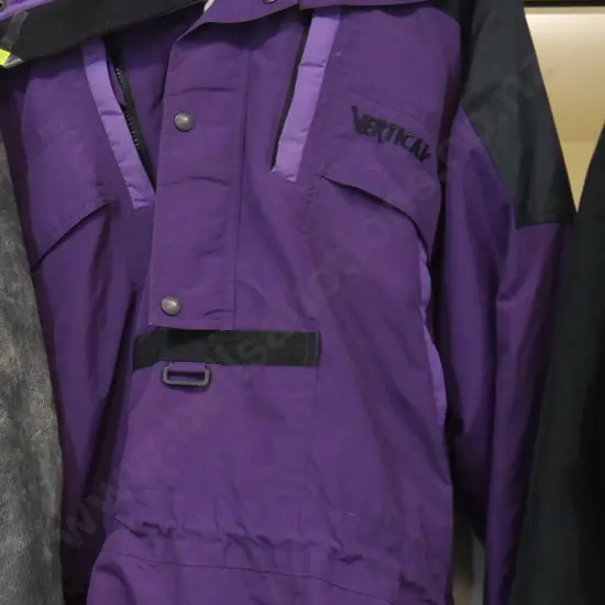 Purple , black jacket