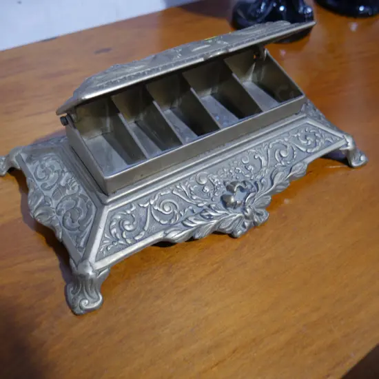 Brass inkwell