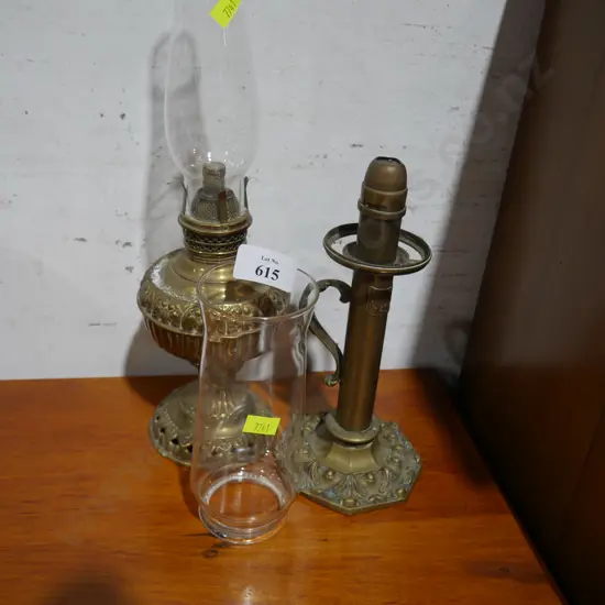 Brass Kero lamp, etc