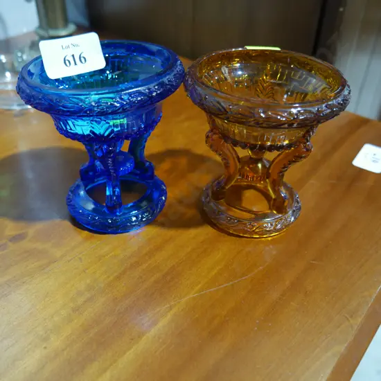 Ellison glassworks footed dishes