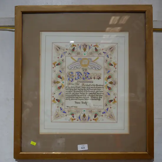 Framed glass testimonial