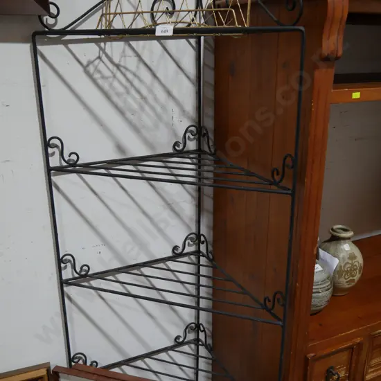 Wrought iron corner stand and metal stand