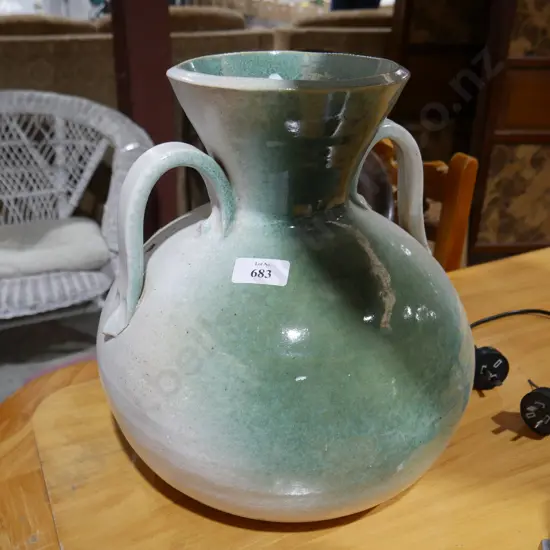 2 handled pottery vase