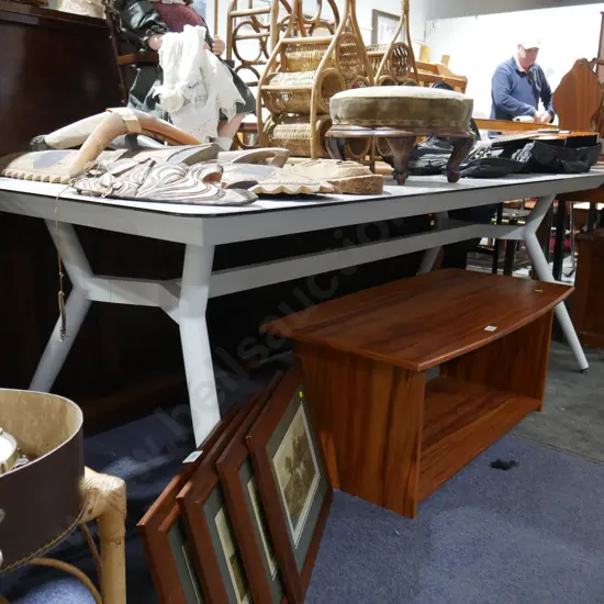 Large glass topped dining table