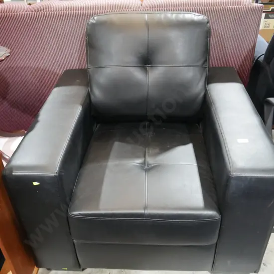 Black leather arm chair