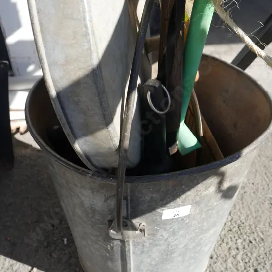 Assorted tools and bucket