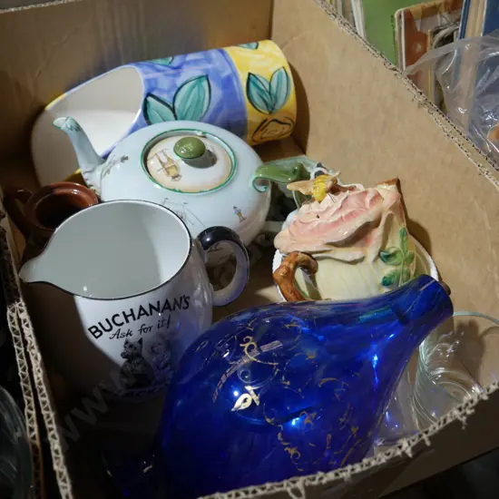 Whisky jug, teapots etc