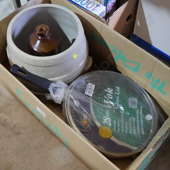 As new frypan, ink bottle etc