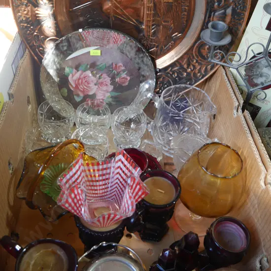 Crystal, glassware, picture mirror etc
