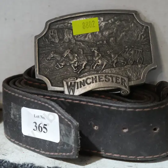 Leather belt Winchester buckle