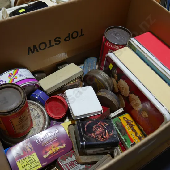 Assorted tins