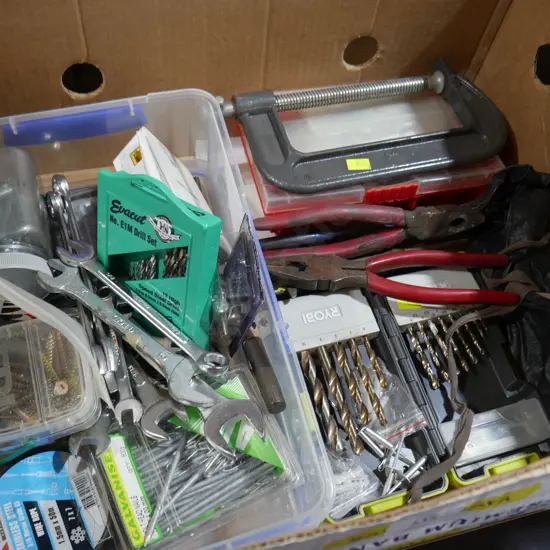 Nails, screws, pliers etc