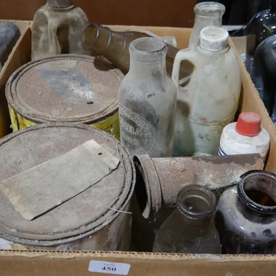 Old glass bottles etc