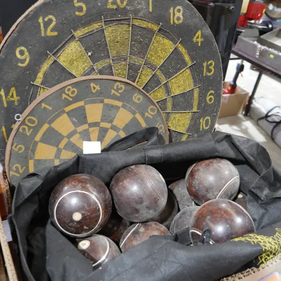 Lawn bowls, dart boards