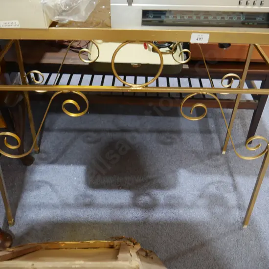 Glass top hall table