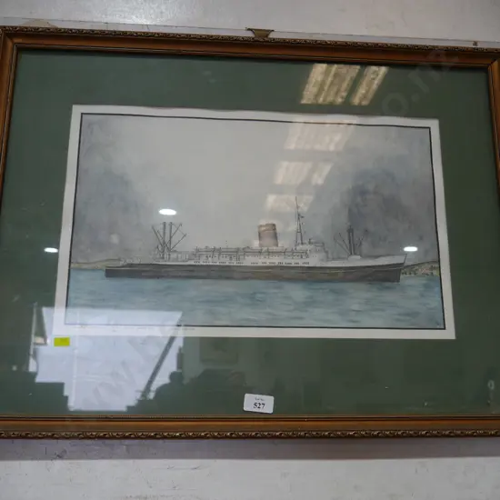 Ferry ship framed artwork