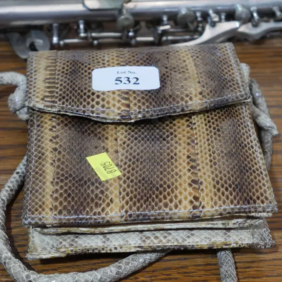 Snakeskin clutch purse