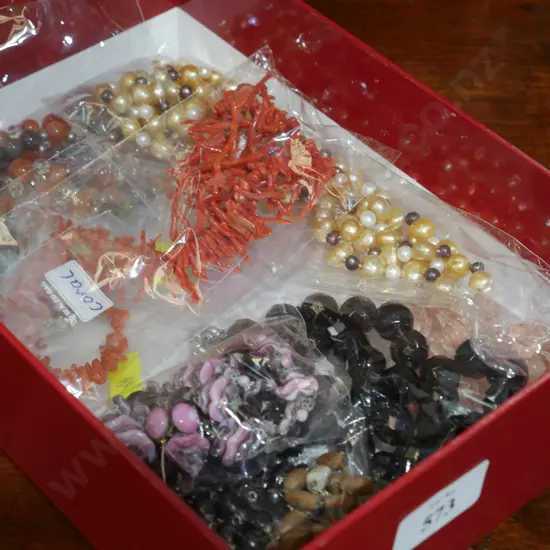 Coral and other necklaces